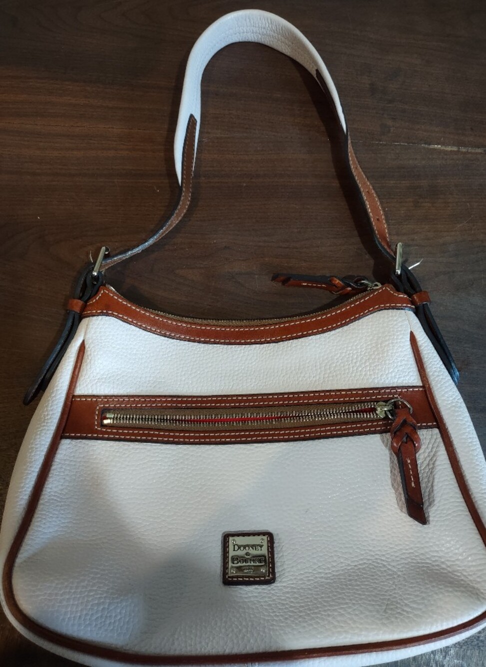 Dooney & Bourke Light Pink and Brown Leather Shoulder Bag